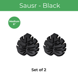 black monstera sausr plant tray in 6-inch PLA material, plant tray for mid-sized houseplants