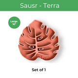 10-inch Sausr plant tray in terracotta for large houseplants
