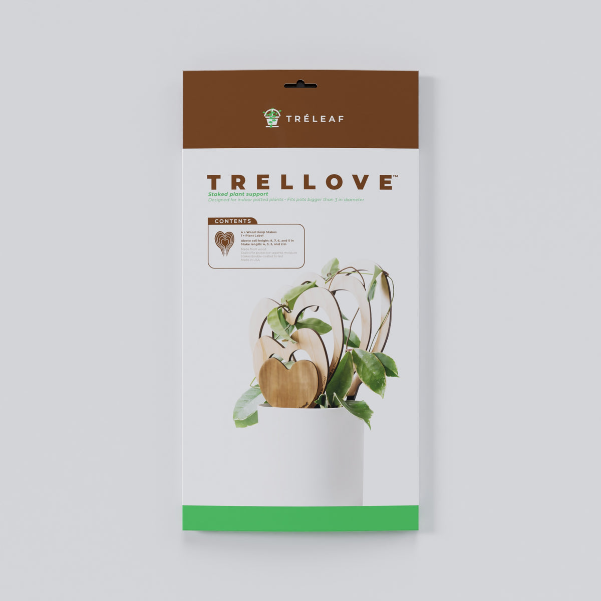 Trellove - Plant trellis inspired by Hoya Kerrii - 4 nested heart-shaped trellises + heart label