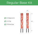 Zella Regular Base Kit with components and dimensions on a white background