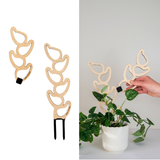 Kora modular wooden plant support used in a potted climbing houseplant with extension attachment