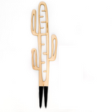 Grande sized cactrella plant support with black stakes and engraving that says cactrella by treleaf