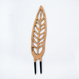 Wood trellis shaped like leaf