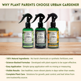 Urban Gardener Complete Houseplant Care System | Core Trio Plant Care Kit - Say No To Bugs, Super Growth Elixir, Leaf Radiance