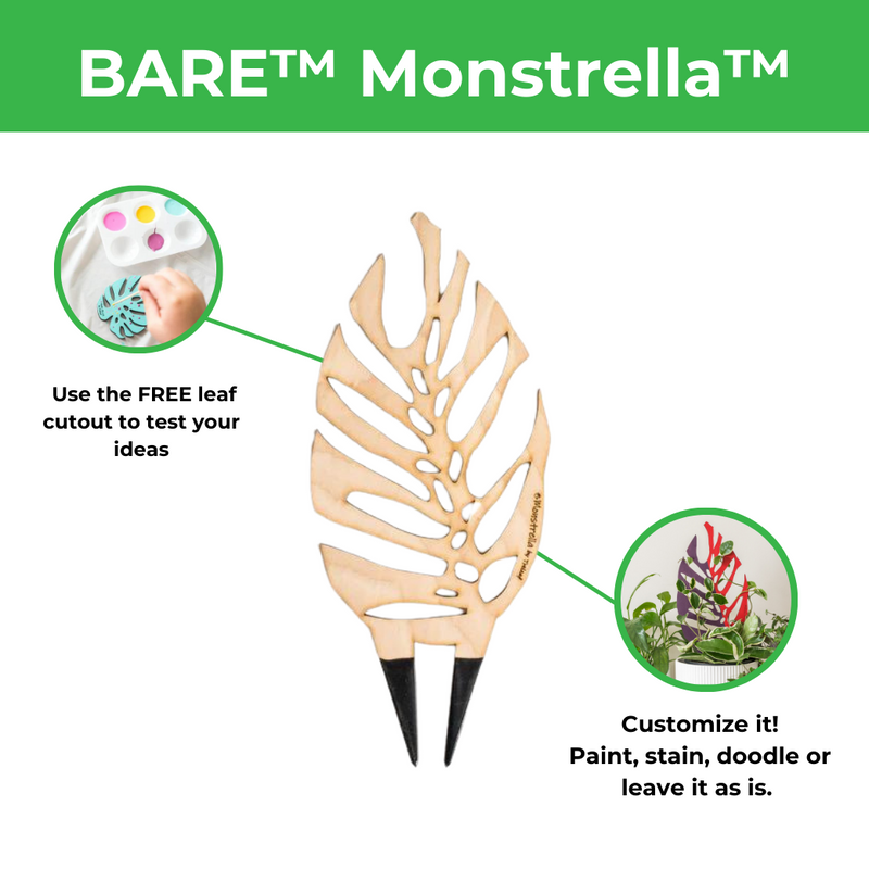 BARE™ Monstrella™ - Customizable wooden plant support - Inspired by the Monstera leaf