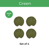 Lilipad shaped houseplant coaster for houseplants in green color
