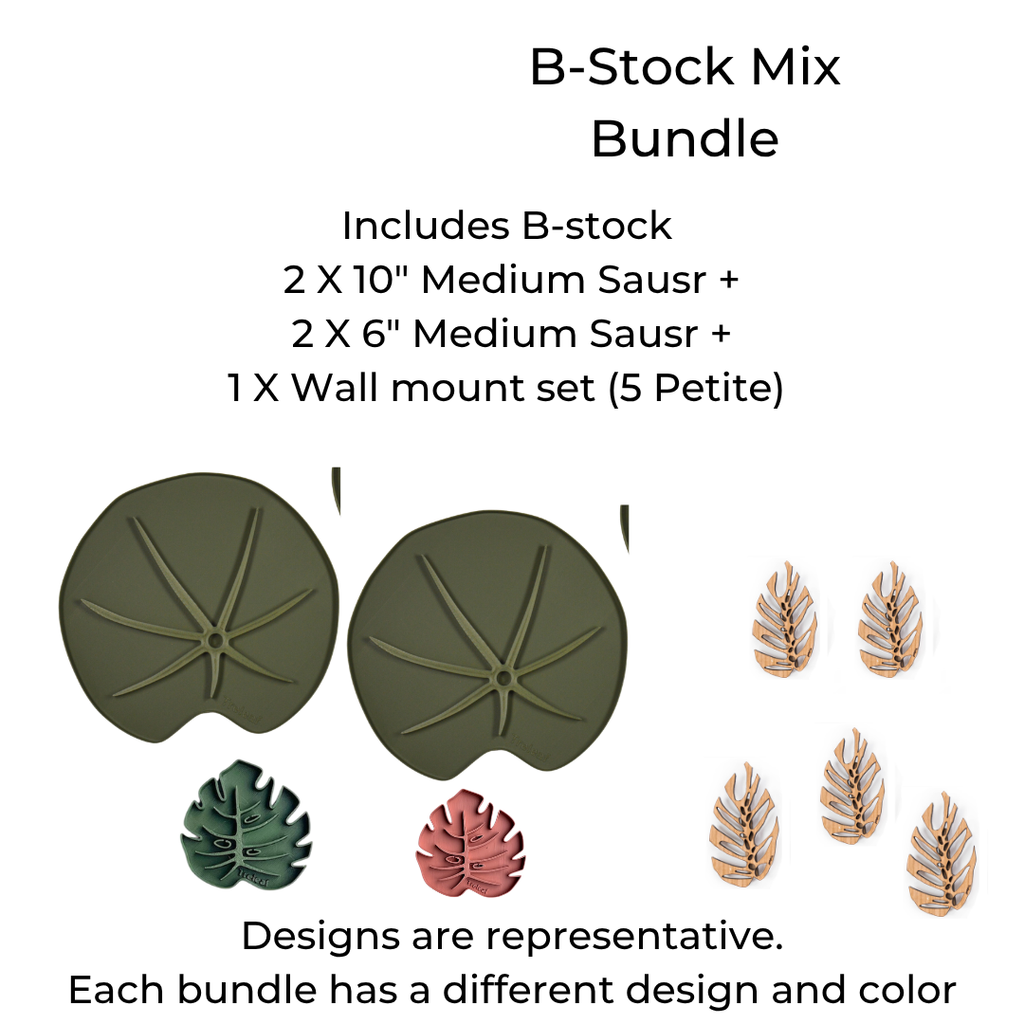 Mix Accessory Bundle B Stock 2 X 10 inch Saucers + 2 X 6 inch Saucers + Wall Mounts Set 5