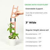 Stella Extendable plant support with a hand holding it, showing how to grow plants with extensions.