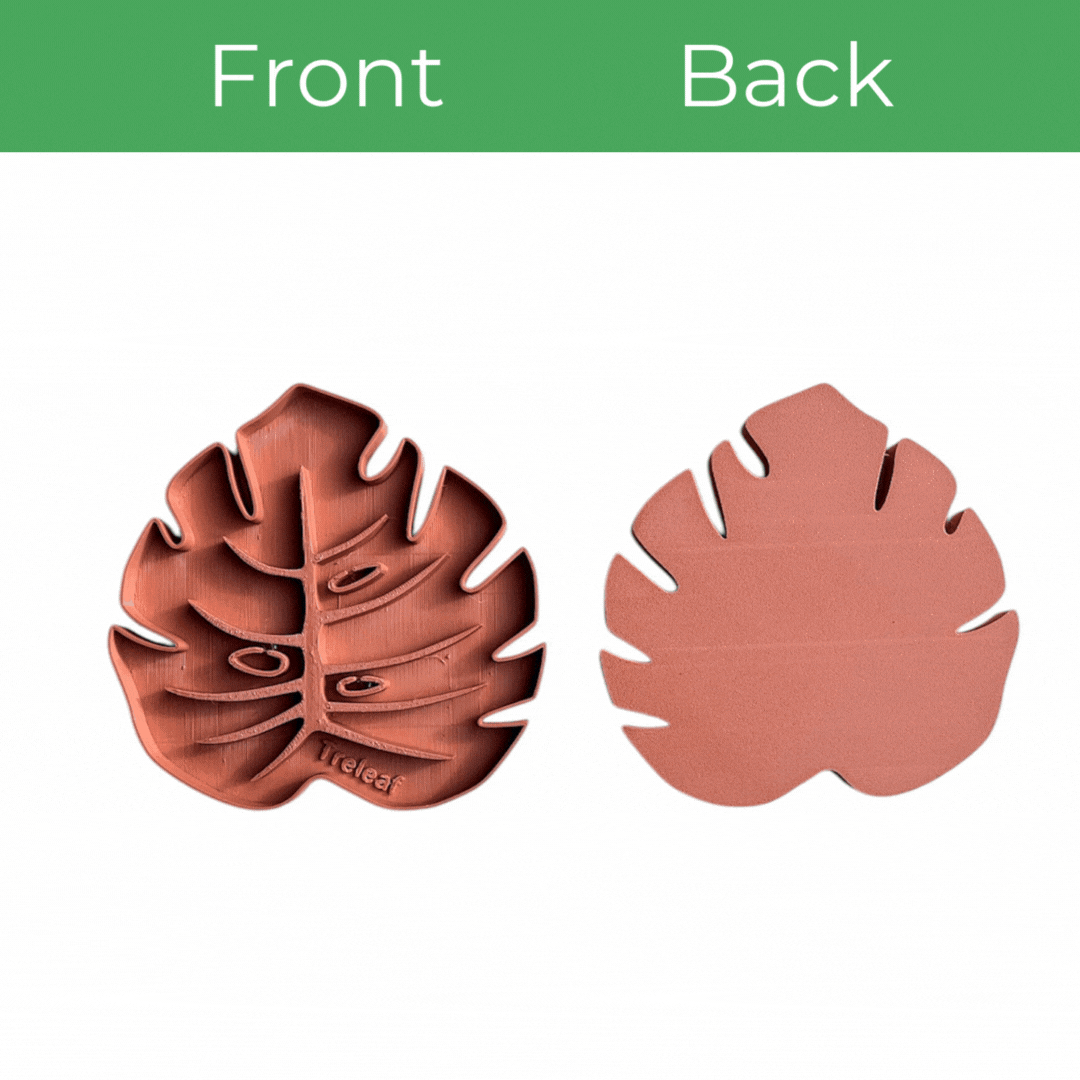 Monstera leaf shaped coaster for houseplant pot humidity tray waterproof  PLA plastic 