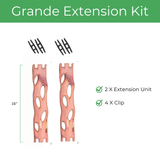 Zella Grande Extension Kit with two extension units and four clips on a white background.