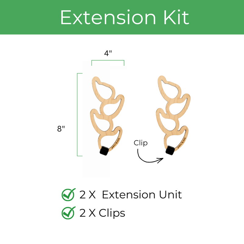 Kora extension kit with two modular wooden plant support extensions and ...