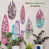 Decorate with botanical wood trellises for vining houseplant wall